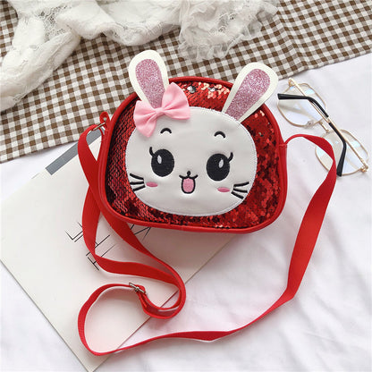 Children's Korean Style Cartoon Sequins Bunny Cute Children's Shoulder Bags