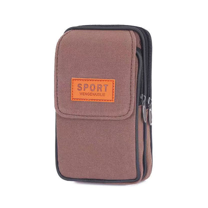 Men's Canvas Mobile Pannier Cell Mini Hanging Phone Bags