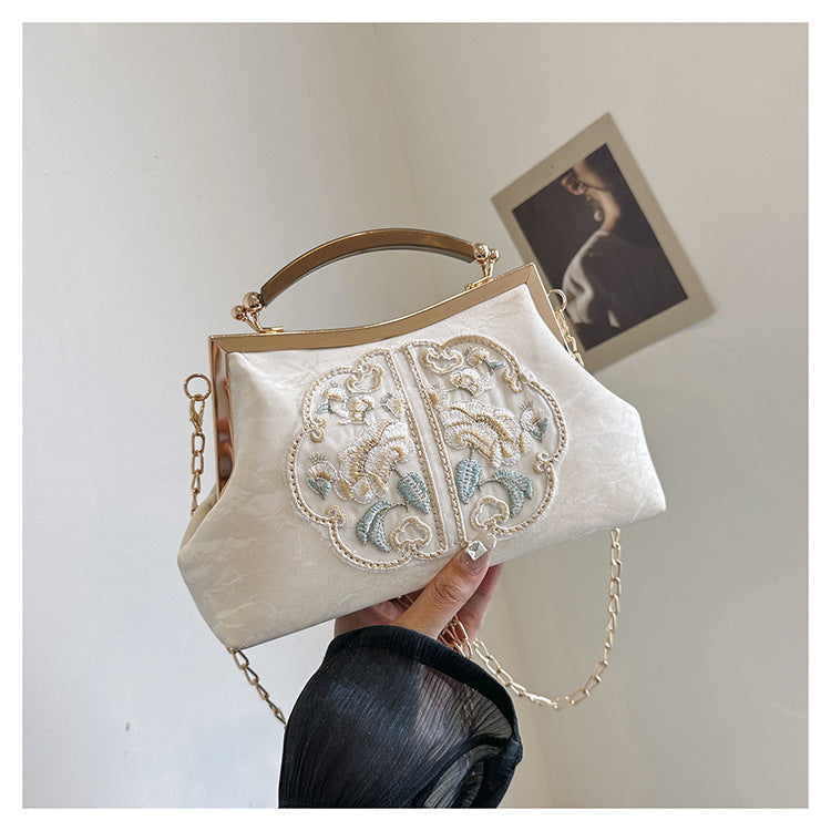 Women's Trendy Chinese Style Embroidery Summer Chain Crossbody Bags