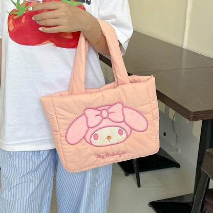 Cute Cartoon Embroidery Down Lightweight Commuter Bags