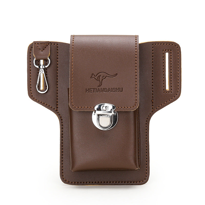 Men's Stall Long-stemmed Pipe Leather Mobile Vertical Men's Waist Packs