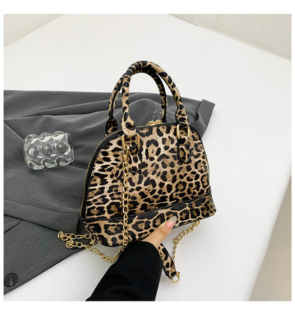 Women's Niche Leopard Print Fashion Portable Shell Shoulder Bags