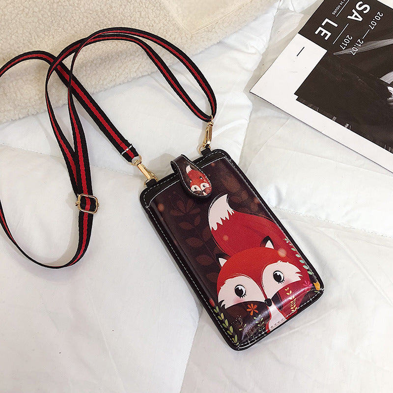 Women's Style Printed Cartoon Mobile Vertical Phone Bags