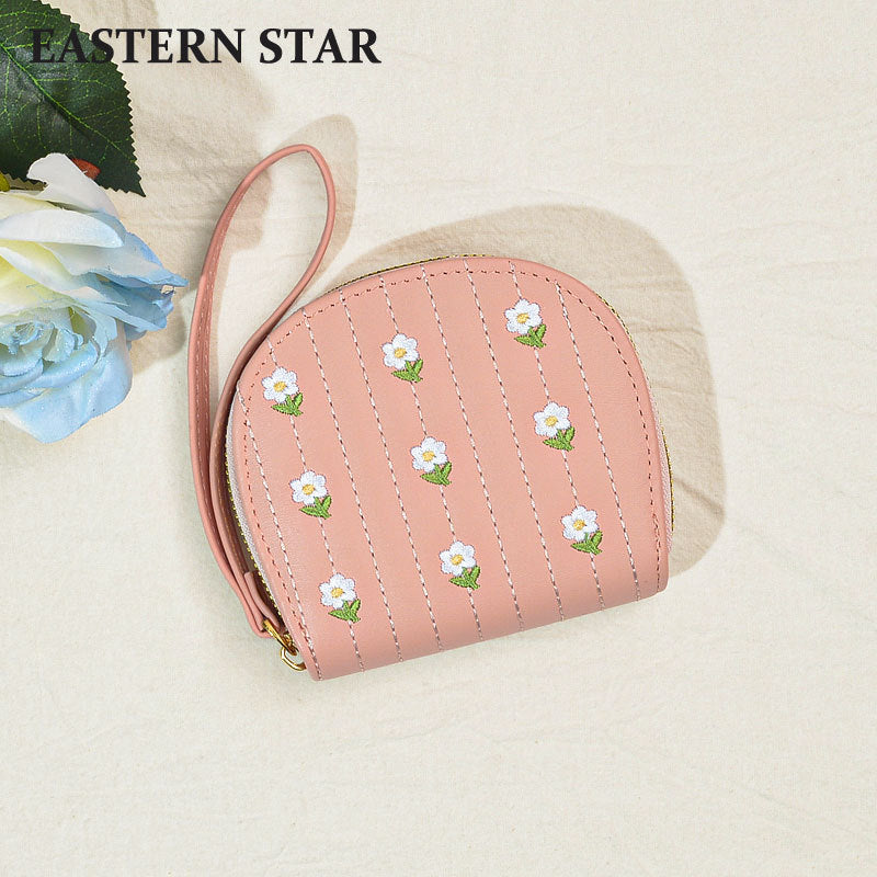 Autumn Female Fresh Floral Zipper Multifunctional Ladies Wallets