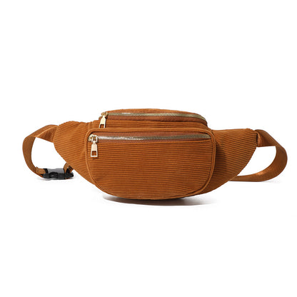 Women's Glamorous Fashion Corduroy Canvas Multifunctional Waist Packs