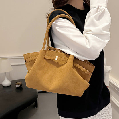 Women's Large Capacity Underarm Fashion Idle Style Frosted Shoulder Bags