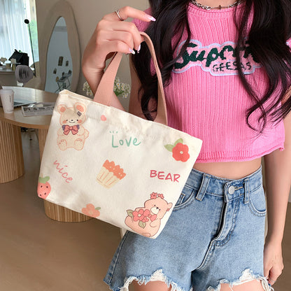 Canvas Female Cartoon Cabs Fashion Korean Handbags