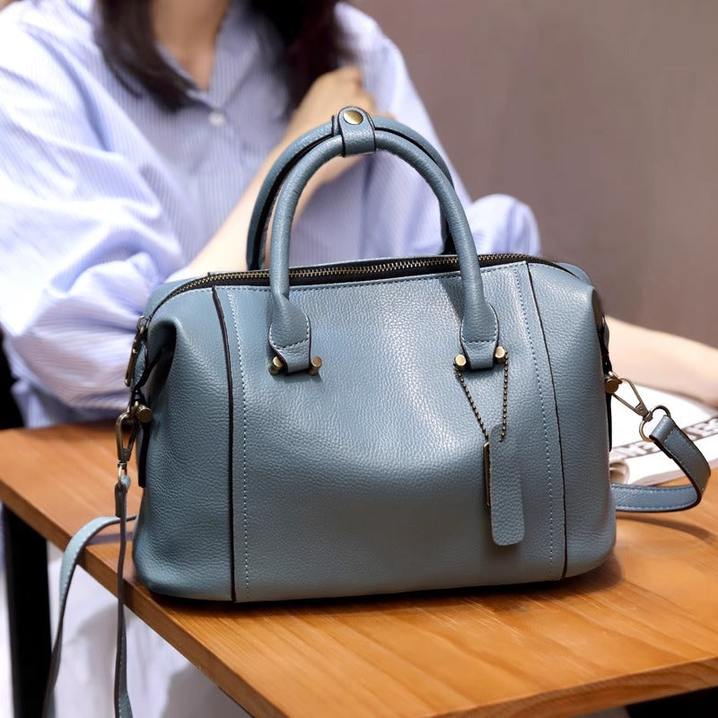 Women's Boston Fashion Large Capacity Leather Pillow Handbags