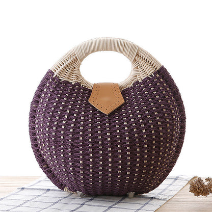 Women's Fashion Shell Cute Personality Rattan Weave Bags