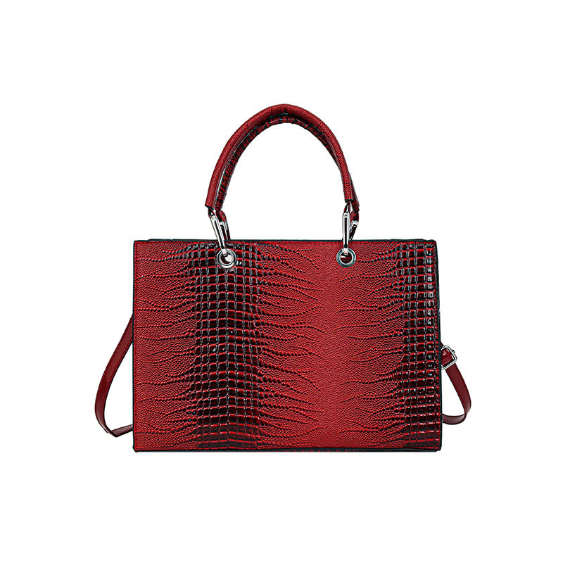 Fashion Retro Textured Crocodile Pattern Portable Tote Crossbody Bags