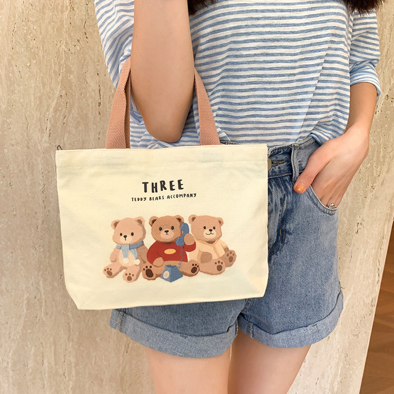 Canvas Female Cartoon Cabs Fashion Korean Handbags