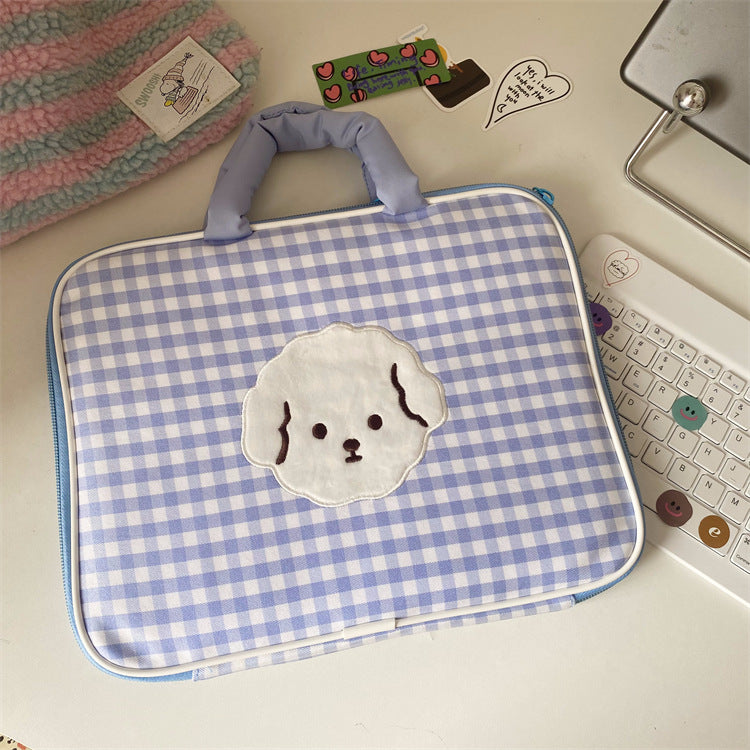 Sacs de rangement pour ordinateur portable à carreaux mignons de dessin animé