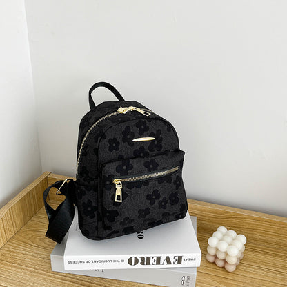 Women's Printed Canvas Korean Style Simple Large Backpacks