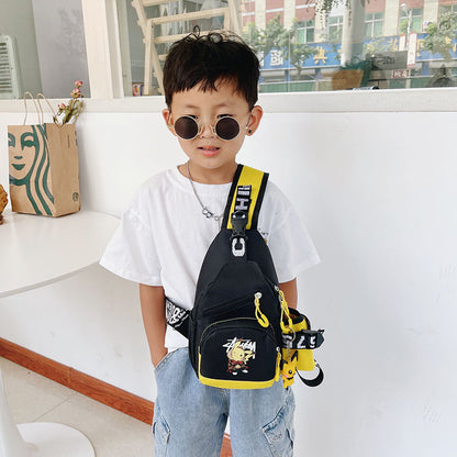 Children's Small Fashion Printed Large Capacity Contrast Children's Waist Packs