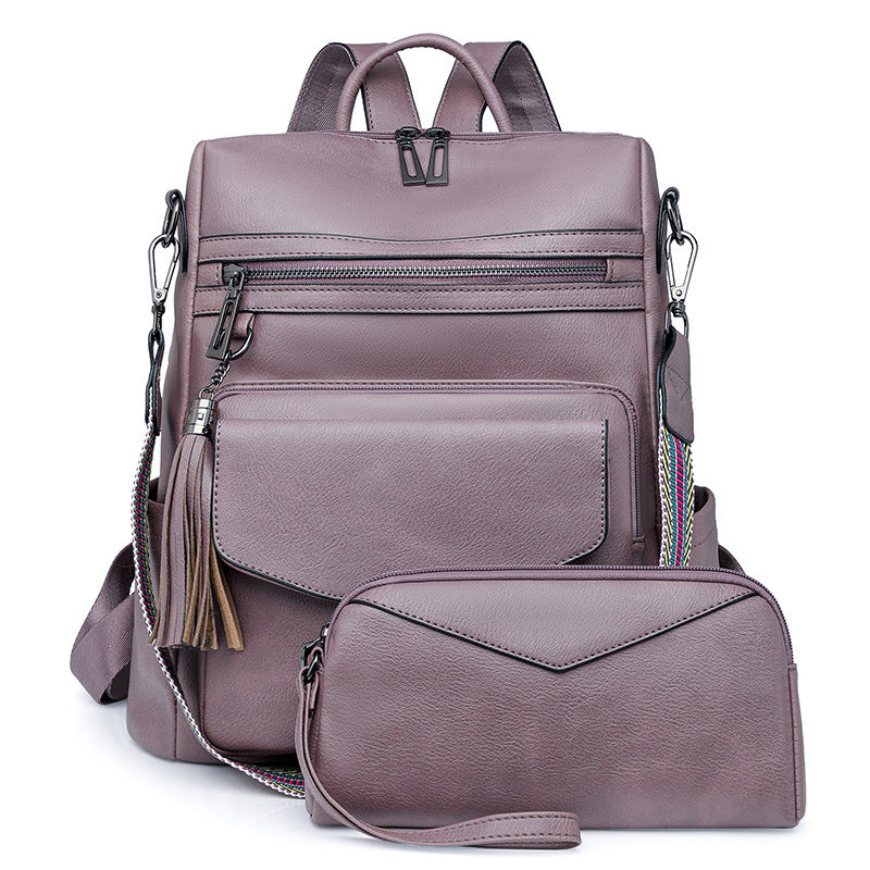 Women's Retro Fashion Large Capacity Two Colors Backpacks