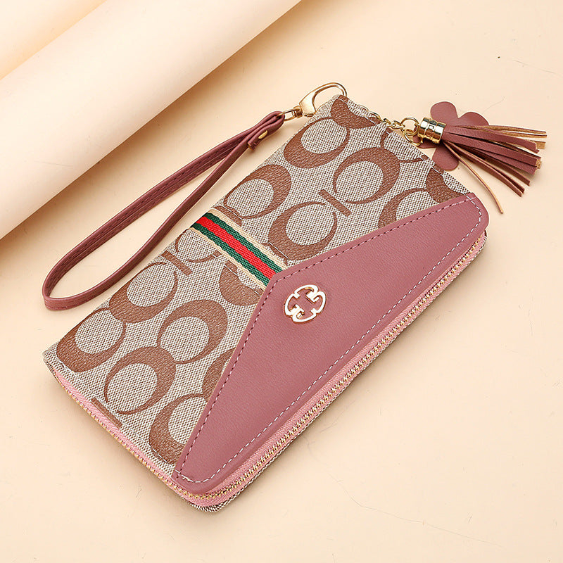 Women's Zip Clutch Long Double Layer Mobile Ladies Wallets