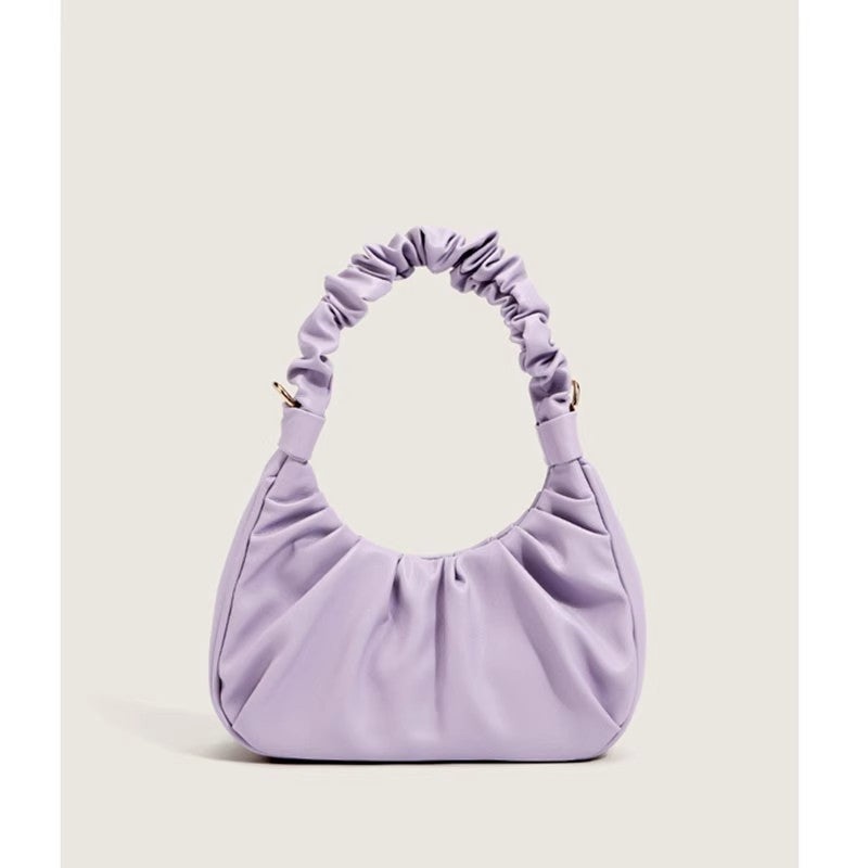 Women's Simple Texture French Pleated Cloud High Sense Handbags