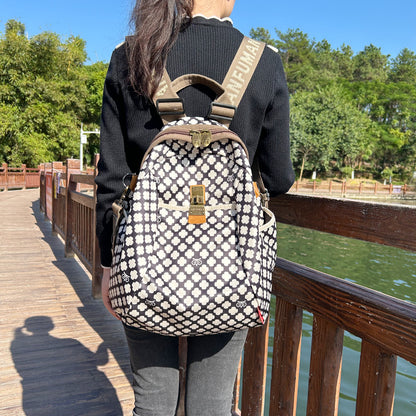 Capacity Ethnic Style Trendy Printed Fashionable Backpacks