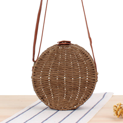 Women's Round One Woven Beach Mori Style Crossbody Bags