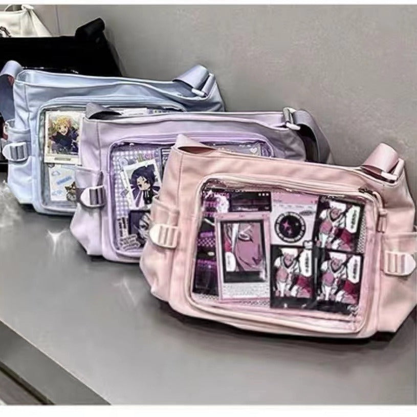 Women's Style Transparent Bar Cartoon Class Book Shoulder Bags