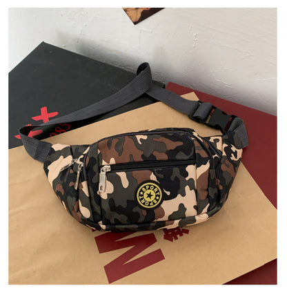 Men's Round Label Fashion Camouflage Mobile Men's Waist Packs