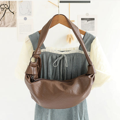 Style Retro Soft Leather Dumpling Croissant Crossbody Bags