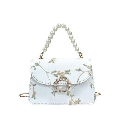 Women's Fashionable Stylish National Style Pearl Chain Shoulder Bags