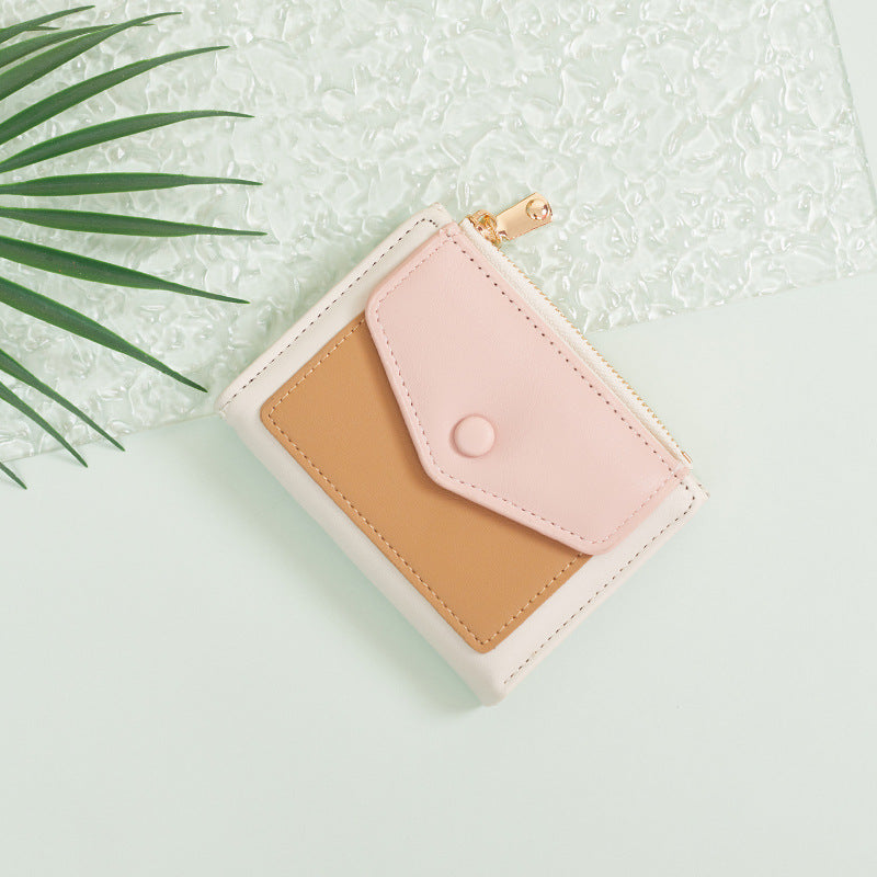 Women's Short Stitching Simple Cute Compact Buckle