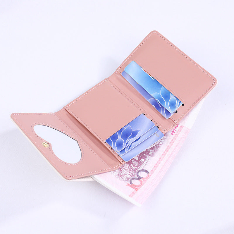 Women's Style Tri Fold Short Primary Cute Ladies Wallets