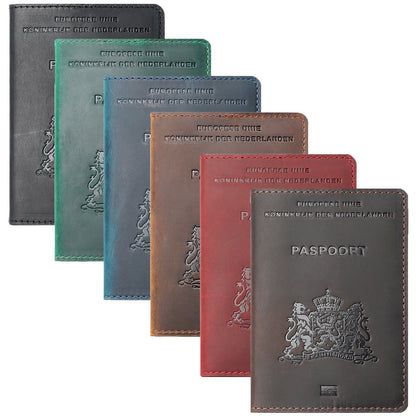 Porte-cartes en cuir véritable de vachette vintage