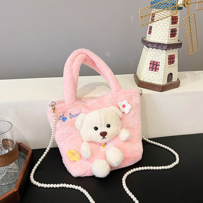 Children's Plush Bear Doll Versatile Boys Fashion Children's Shoulder Bags