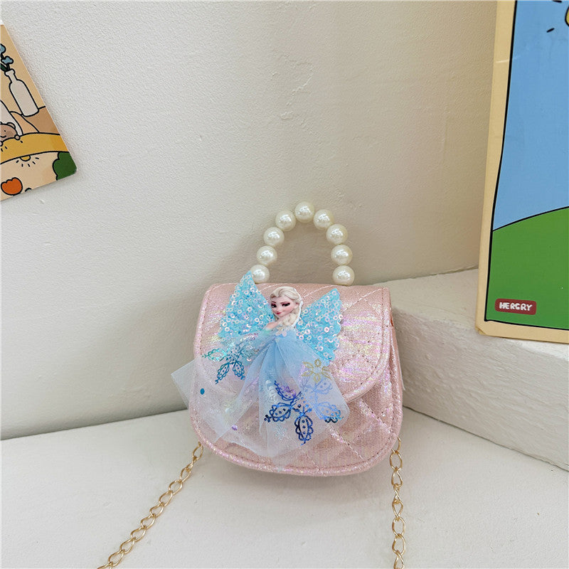 Sacs à bandoulière classiques pour femmes, enfants et princesse Elsa Cute Pearl