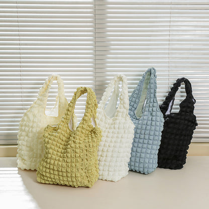 Style Cloud Bubble Grid Flower Vest Female Shoulder Bags