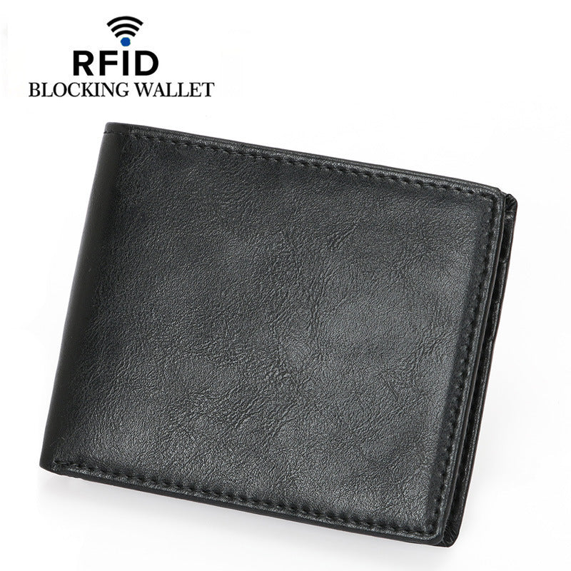 Men's Swiping Genuine Leather Vintage Thin Men's Wallets