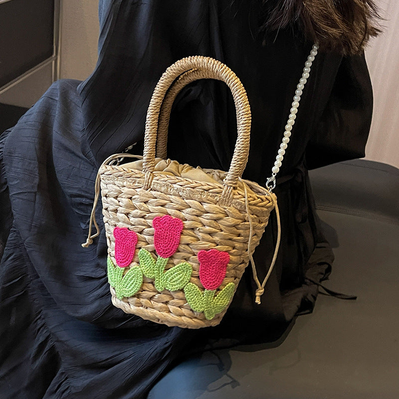 Women's Hand-woven Straw Woven Seaside Vacation Beach Handbags