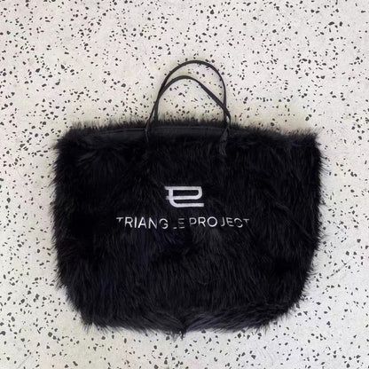 Women's & Men's & Embroidered Imitation Fur Portable Big Shoulder Bags