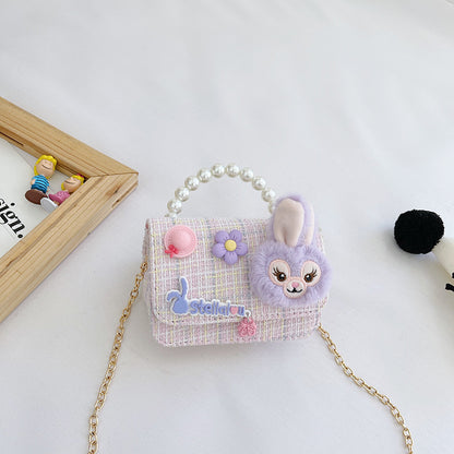 Children's Pearl Cartoon Doll Accessory Fashion Princess Children's Shoulder Bags