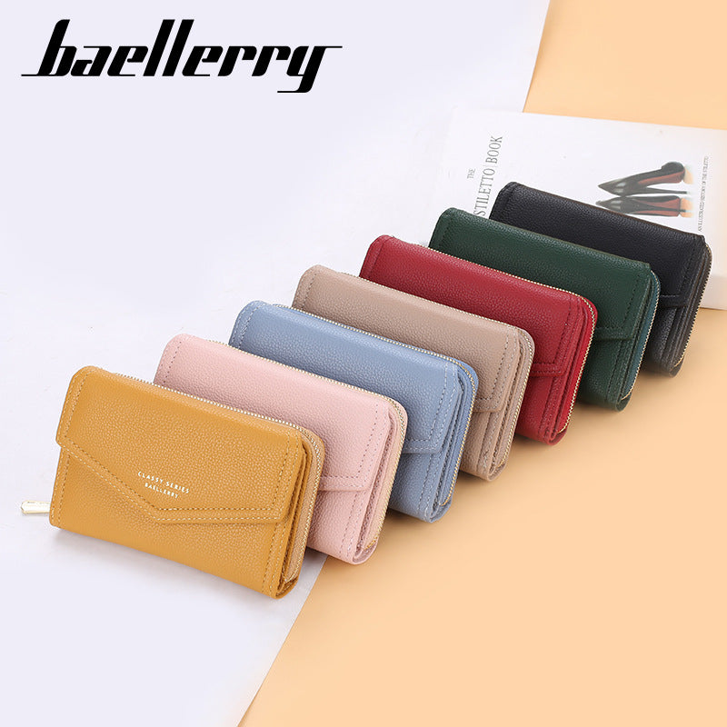 Women's Short Korean Style Large Capacity Zipper Ladies Wallets