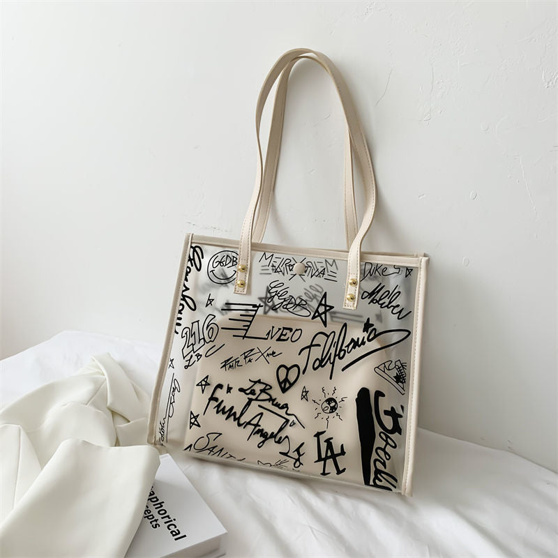 Charming Transparent Family Waterproof Class Commuter Handbags