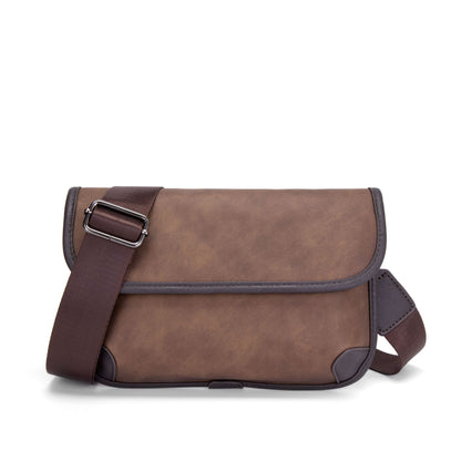 Sacs messagers pour hommes en cuir de couleur contrastée rétro simple urbain pour hommes