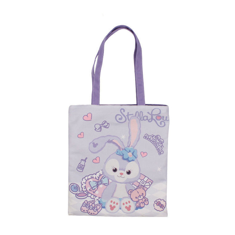 Sacs à bandoulière mignons de maquillage imprimés de dessin animé de lapin violet