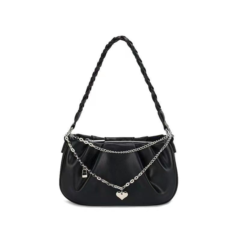 Women's Trendy Design Cloud Chain Pleated Underarm Shoulder Bags