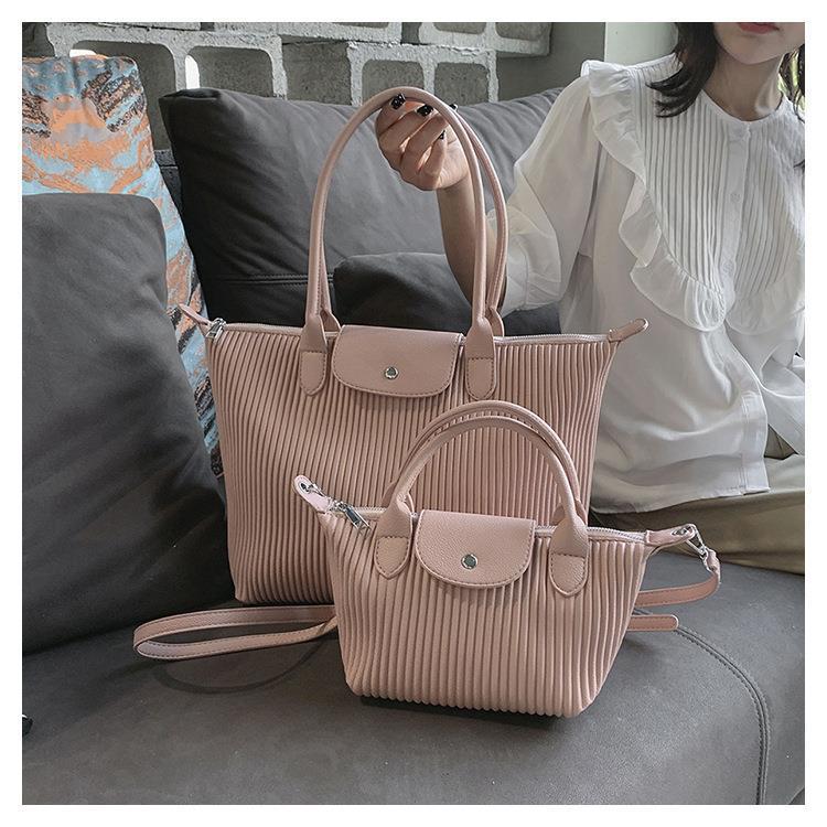 Pleated Striped Large Capacity Dumpling Trendy Western Crossbody Bags