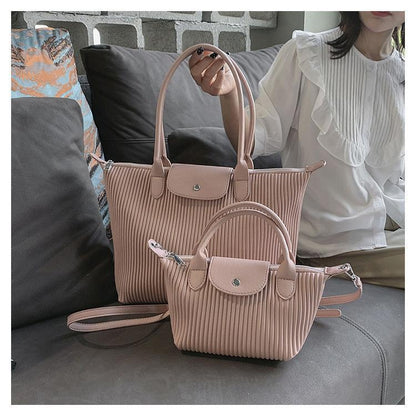 Pleated Striped Large Capacity Dumpling Trendy Western Crossbody Bags