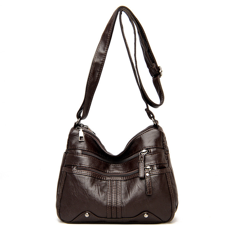 Women's Female Lady Soft Leather Mother Crossbody Bags