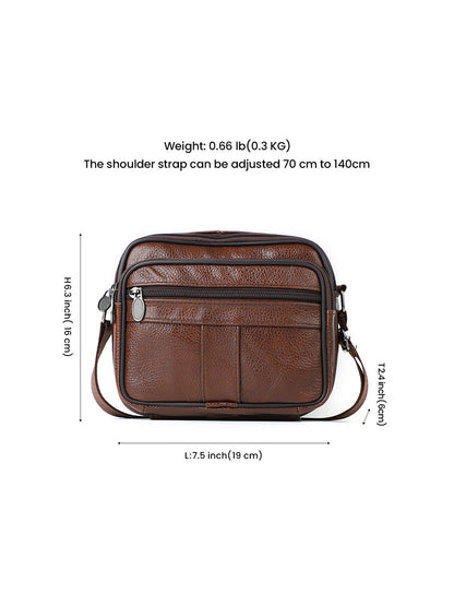 Men's Genuine Leather Litchi Pattern First Layer Bags