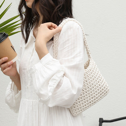 Women's Style Artistic Woven Fashion Cotton Thread Hollow Bags