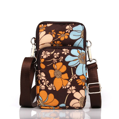 Korean Style Printed Nylon Mini Mobile Phone Bags