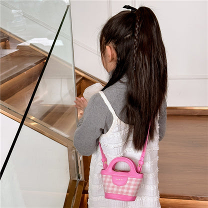 Children's Korean Western Style Fashion Mini Plaid Children's Shoulder Bags