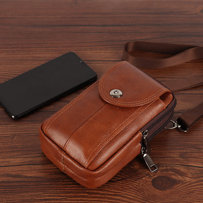 Men's Leather Pocket Multifunctional Mobile Vertical Pannier Phone Bags